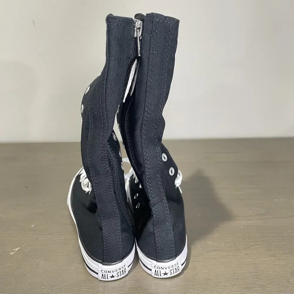 Converse Kids Size 13 Shoes NEW Knee High Chuck Taylor All Star XHi Black Zip Up
